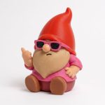 Sassy Gnome Figurine - Bearded Gnome with Red Pointed Hat and Pink Sunglasses - Unique Desk Decor and Gift for Adults - Striking Office Accent - 3D Printed in Canada