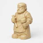 Wood Carved Craftsperson Collectible Figurine in White Oak Finish - 3D Printed in Canada (White Oak)