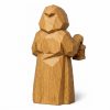 Figurine sculptée bois Lecture nocturne