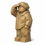 Wood Carved-Like Observer Figurine - Unique Desk Decor for Adults 3D Printed in Canada - 3D Printed in Canada (Classic Birch)