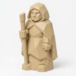 Wood-Carved-Like Household Guardian Figurine in White Oak Finish - 3D Printed in Canada (White Oak)