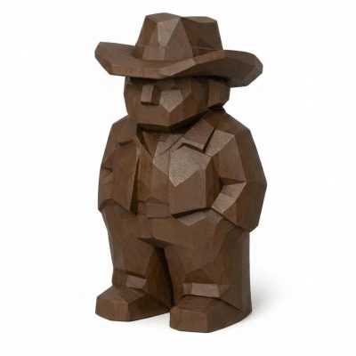 Wood-Carved Country Soul Collectible Figurine in Black Walnut Finish - 3D Printed in Canada (Black Walnut)