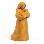 Wood Carved-Like Holding Figurine - Unique Desk Decor for Adults – 3D Printed in Canada - 3D Printed in Canada (Ochre Yellow)