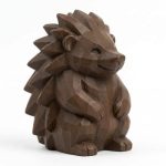 Wood Carved-Like Porcupine Figurine - Unique Desk Decor for Adults – 3D Printed in Canada - 3D Printed in Canada (Black Walnut)