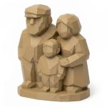Wood Carved-Like Three Generations Figurine - Unique Desk Decor for Adults 3D Printed in Canada - 3D Printed in Canada (Classic Birch)