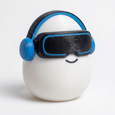 VR User Eggling Collectible Figurine - Unique Desk Decor for Adults – 3D Printed in Canada