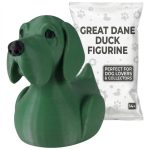 Great Dane Duck Collectible Figurine - Striking Green Dog-Themed Desk Decor for Home or Office Display - 3D Printed in Canada