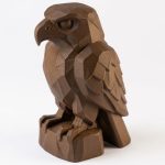 Wood Carved Eagle Figurine in Black Walnut Finish - 3D Printed in Canada (Black Walnut)