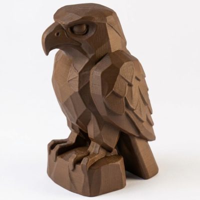 Wood Carved Eagle Figurine in Black Walnut Finish - 3D Printed in Canada (Black Walnut)