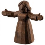 Wood Carved Welcome Home Figurine in Black Walnut Finish - 3D Printed in Canada (Black Walnut)