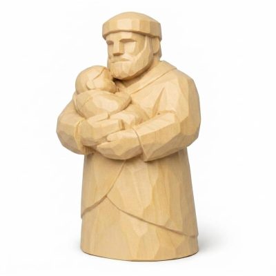 Wood Carved-Like Proud Father Figurine in White Oak Finish - 3D Printed in Canada (White Oak)