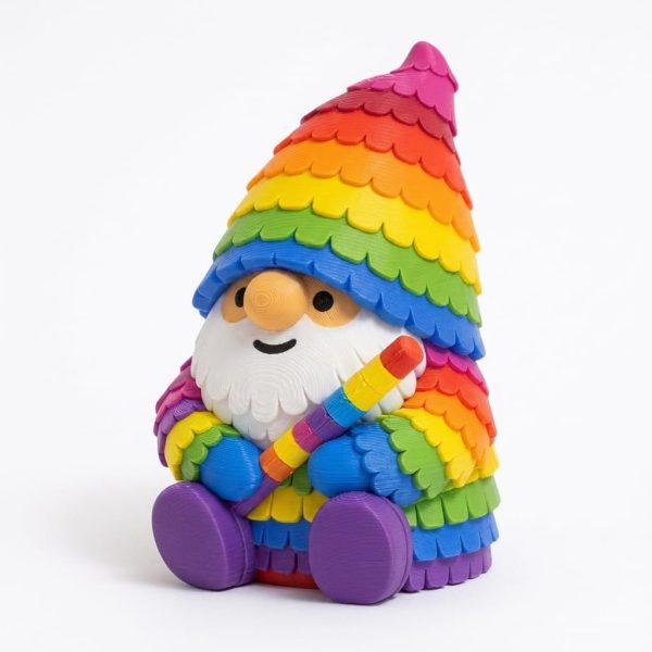 Rainbow Piñata Gnome Figurine