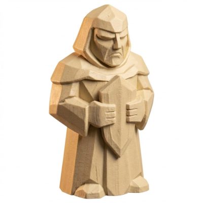 Wood Carved Sacred Guardian Figurine in White Oak Finish - 3D Printed in Canada (White Oak)
