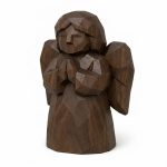 Wood Carved Angel of Hope Collectible Figurine in Black Walnut Finish - 3D Printed in Canada (Black Walnut)