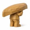 Figurine de collection porteur de canot sculpté bois