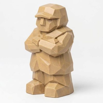 Wood Carved-Like Steadfast Figurine - Unique Desk Decor for Adults 3D Printed in Canada - 3D Printed in Canada (Classic Birch)