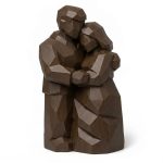 Wood Carved-Like Together Figurine in Black Walnut Finish - 3D Printed in Canada (Black Walnut)