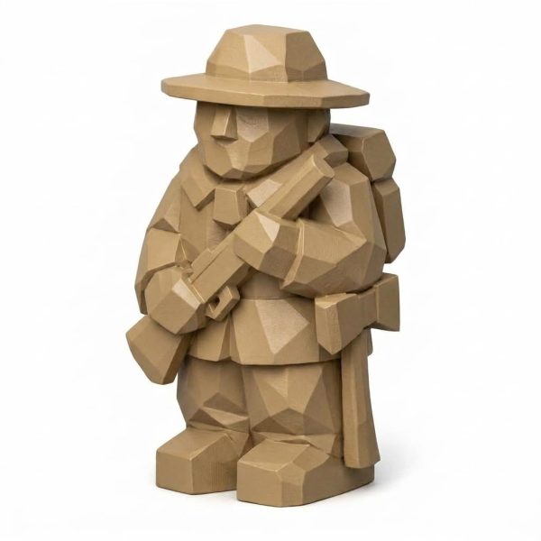 Figurine colon sculpté bois