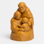 Wood Carved Generations Figurine in Ochre Yellow Finish - 3D Printed in Canada (Ochre Yellow)