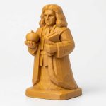 Wood Carved-Like Isaac Newton Figurine - Unique Desk Decor for Adults – 3D Printed in Canada - 3D Printed in Canada (Ochre Yellow)