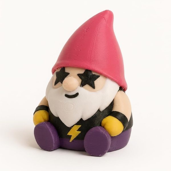 Glam Metal Gnome Figurine