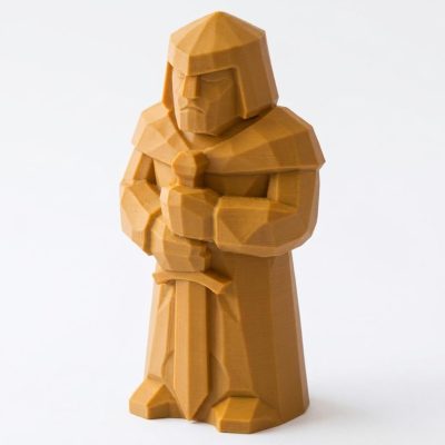 Wood Carved Timeless Guardian Figurine in Ochre Yellow Finish - 3D Printed in Canada (Ochre Yellow)