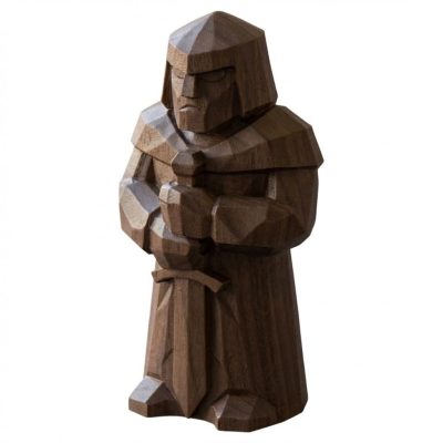 Wood Carved Timeless Guardian Figurine in Black Walnut Finish - 3D Printed in Canada (Black Walnut)
