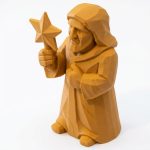 Wood Carved Star Guide Figurine in Ochre Yellow Finish - 3D Printed in Canada (Ochre Yellow)