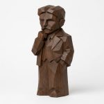 Wood Carved-Like Nikola Figurine in Black Walnut Finish - 3D Printed in Canada (Black Walnut)