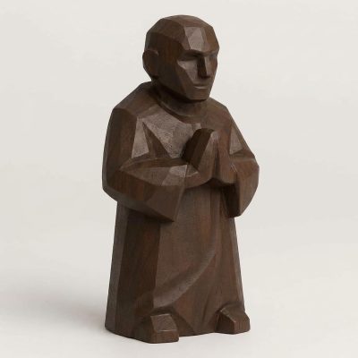 Wood Carved-Like Pause Between Steps Figurine in Black Walnut Finish - 3D Printed in Canada (Black Walnut)