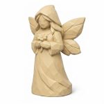 Wood Carved Garden Guardian Fairy Collectible Figurine in White Oak Finish - 3D Printed in Canada (White Oak)
