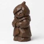 Wood Carved-Like Seed Figurine in Black Walnut Finish - 3D Printed in Canada (Black Walnut)