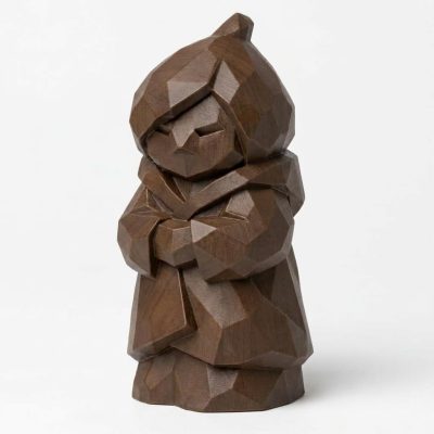 Wood Carved-Like Seed Figurine in Black Walnut Finish - 3D Printed in Canada (Black Walnut)