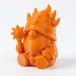 Sun God Gnome Collectible Figurine - Striking Orange Design with Detailed Features - Unique Desk Decor, Office Accent, or Gift for Fantasy Lovers - 3D Printed in Canada