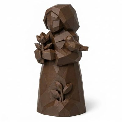 Wood Carved-Like Spring Renewal Figurine in Black Walnut Finish - 3D Printed in Canada (Black Walnut)