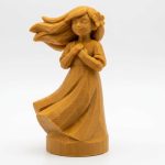 Wood Carved-Like Summer Breeze Figurine - Unique Desk Decor for Adults – 3D Printed in Canada - 3D Printed in Canada (Ochre Yellow)