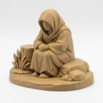 Wood Carved-Like Lakeside Silence Figurine - Unique Desk Decor for Adults 3D Printed in Canada - 3D Printed in Canada (Classic Birch)