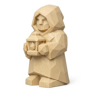 Wood Carved-Like Keeper of Light Figurine in White Oak Finish - 3D Printed in Canada (White Oak)