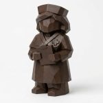 Wood Carved-Like Nurse Figurine - Unique Desk Decor for Adults – 3D Printed in Canada - 3D Printed in Canada (Black Walnut)