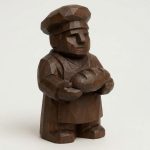 Wood Carved-Like Baker Figurine - Unique Desk Decor for Adults – 3D Printed in Canada - 3D Printed in Canada (Black Walnut)