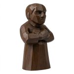Wood Carved Pause Figurine in Black Walnut Finish - 3D Printed in Canada (Black Walnut)