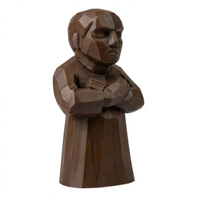 Wood Carved Pause Figurine in Black Walnut Finish - 3D Printed in Canada (Black Walnut)