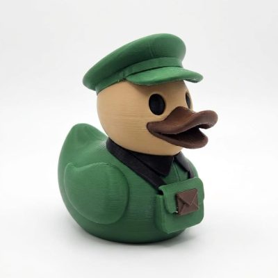 Postman Duck Figurine - Funny Mail Carrier Desk Decor - Unique Gift for Adults - 3D Printed in Canada (Forest Green)