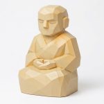 Wood Carved-Like Quiet Mind Figurine in White Oak Finish - 3D Printed in Canada (White Oak)