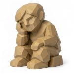 Wood Carved-Like Rest and Reflect Figurine - Unique Desk Decor for Adults 3D Printed in Canada - 3D Printed in Canada (Classic Birch)