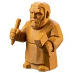 Wood Carved Sculptor Figurine in Ochre Yellow Finish - 3D Printed in Canada (Ochre Yellow)