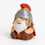 Roman Centurion Gnome Figurine - Striking 3D Printed Decor with Detailed Armor, Helmet, and Bearded Expression - Unique Gift for Fantasy Lovers and Office Accent - 3D Printed in Canada