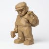 Figurine fin de journée sculptée dans le bois