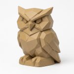 Wood Carved Owl Collectible Figurine - Unique Desk Decor for Adults 3D Printed in Canada - 3D Printed in Canada (Classic Birch) — 3D Printed Owls by 3DCentral