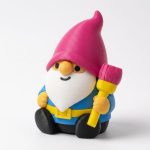 Vibrant Pop Art Gnome Collectible Figurine - Detailed Bearded Gnome with Bright Pink Hat and Paintbrush - Unique Desk Decor and Gift for Home or Office Display - 3D Printed in Canada